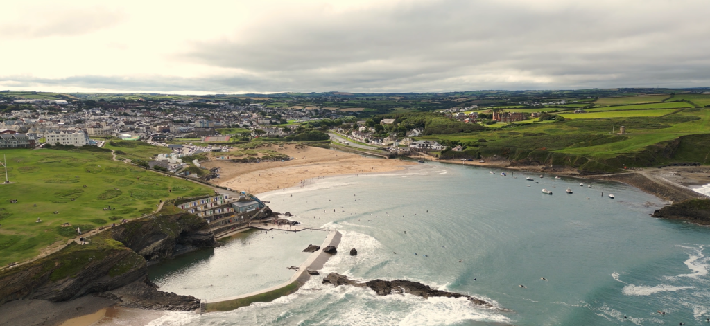 summerleaze beach. Aerial picture of Summerleaze Bach, Bude